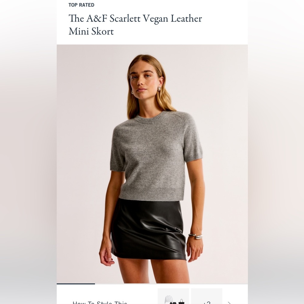 NWT Abercrombie Scarlett vegan leather mini skort